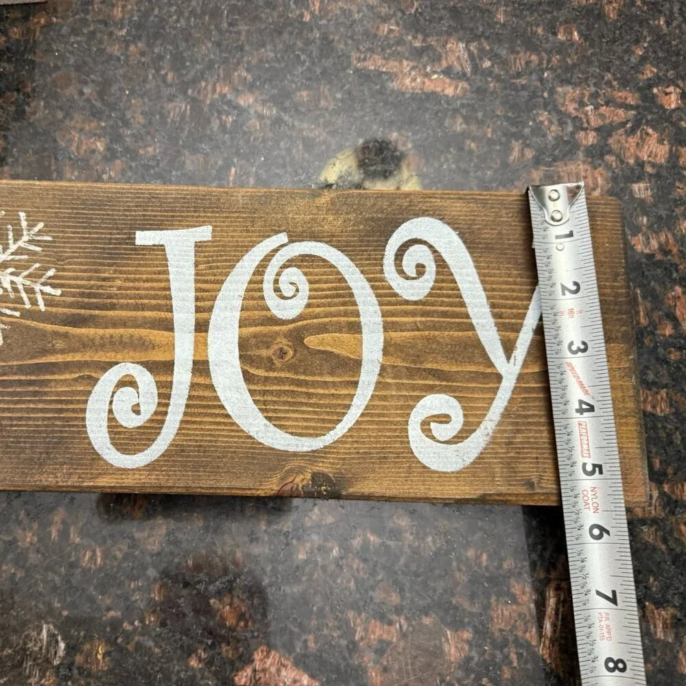 JOY handmade sign with wall hanger